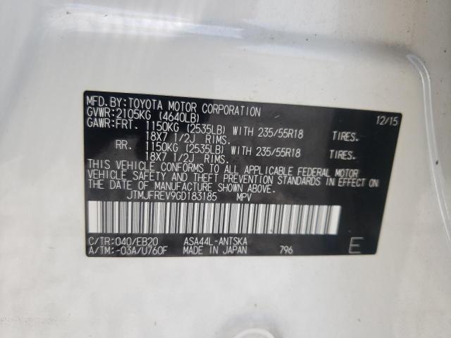 Photo 10 from auction – 2016 TOYOTA RAV4 SE with VIN JTMJFREV9GD183185