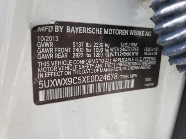 Photo 10 from auction – 2014 BMW X3 XDRIVE2 with VIN 5UXWX9C5XE0D24678