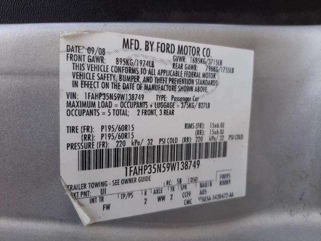 Photo 10 from auction – 2009 FORD FOCUS SE with VIN 1FAHP35N59W138749