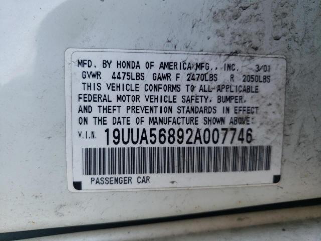 Photo 10 from auction – 2002 ACURA 3.2TL TYPE with VIN 19UUA56892A007746
