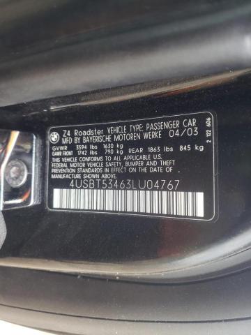 Photo 10 from auction – 2003 BMW Z4 3.0 with VIN 4USBT53463LU04767