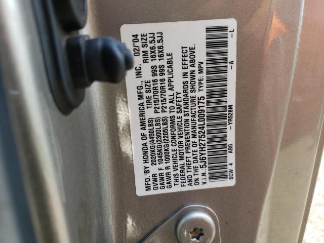 Photo 10 from auction – 2004 HONDA ELEMENT EX with VIN 5J6YH27524L009175