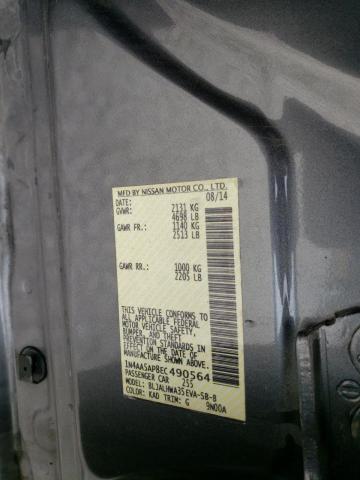 Photo 10 from auction – 2014 NISSAN MAXIMA S with VIN 1N4AA5AP8EC490564