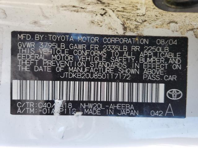 Photo 10 from auction – 2005 TOYOTA PRIUS with VIN JTDKB20U850117172