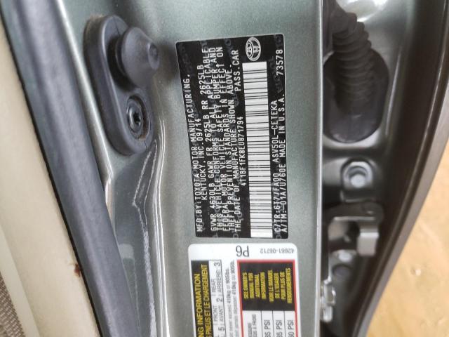 Photo 10 from auction – 2014 TOYOTA CAMRY L with VIN 4T1BF1FK8EU871794