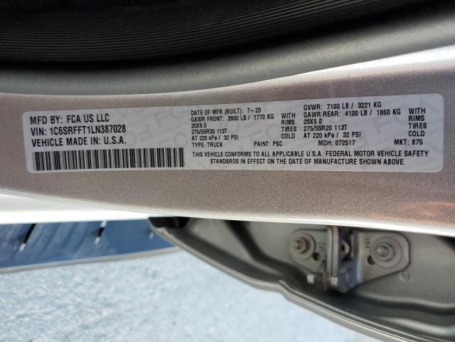 Photo 10 from auction – 2020 RAM 1500 BIG H with VIN 1C6SRFFT1LN387028