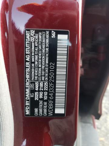 Photo 10 from auction – 2002 MERCEDES-BENZ C 320 with VIN WDBRF64J32F250102