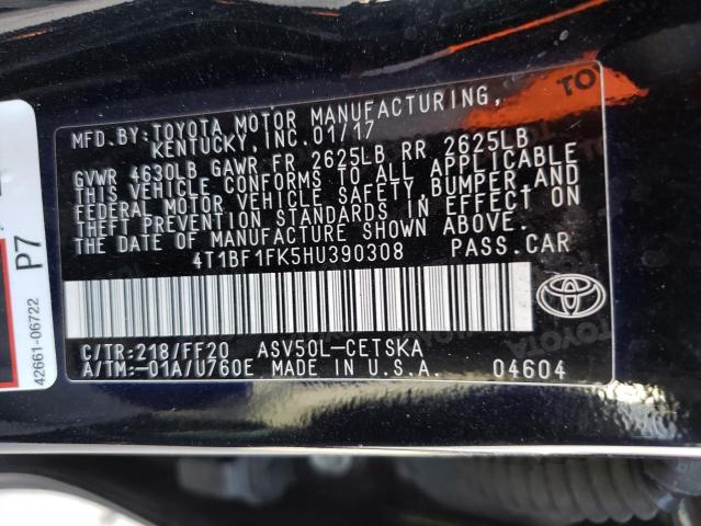 Photo 10 from auction – 2017 TOYOTA CAMRY LE with VIN 4T1BF1FK5HU390308