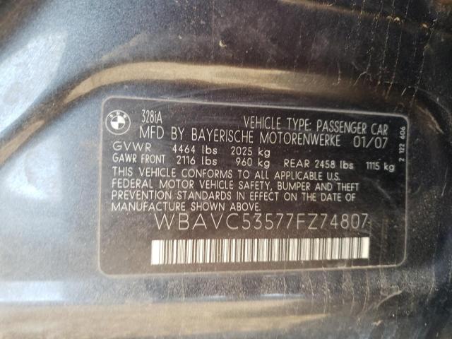 Photo 10 from auction – 2007 BMW 328 I SULE with VIN WBAVC53577FZ74807