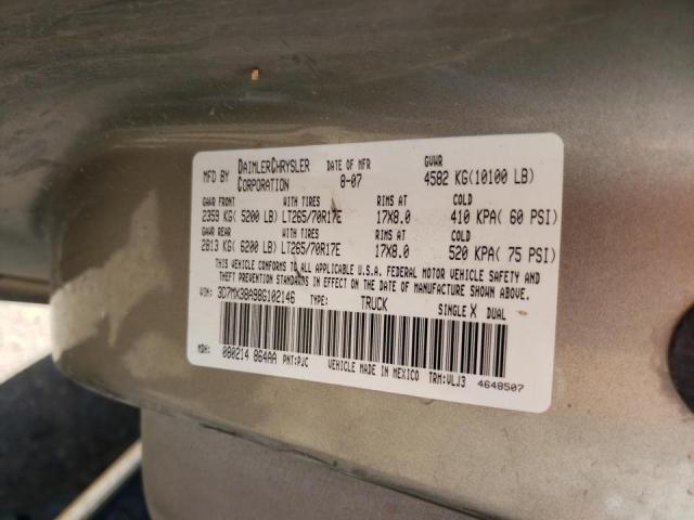 Photo 10 from auction – 2008 DODGE RAM 3500 S with VIN 3D7MX38A98G102146