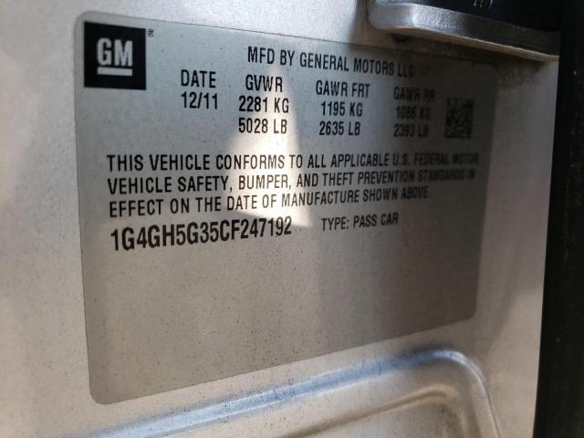 Photo 10 from auction – 2012 BUICK LACROSSE P with VIN 1G4GH5G35CF247192