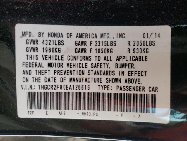 Photo 10 from auction – 2014 HONDA ACCORD EXL with VIN 1HGCR2F80EA126616