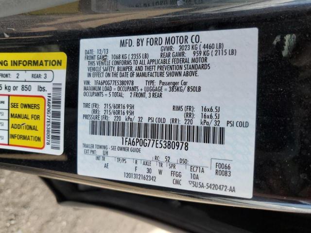 Photo 10 from auction – 2014 FORD FUSION S with VIN 1FA6P0G77E5380978