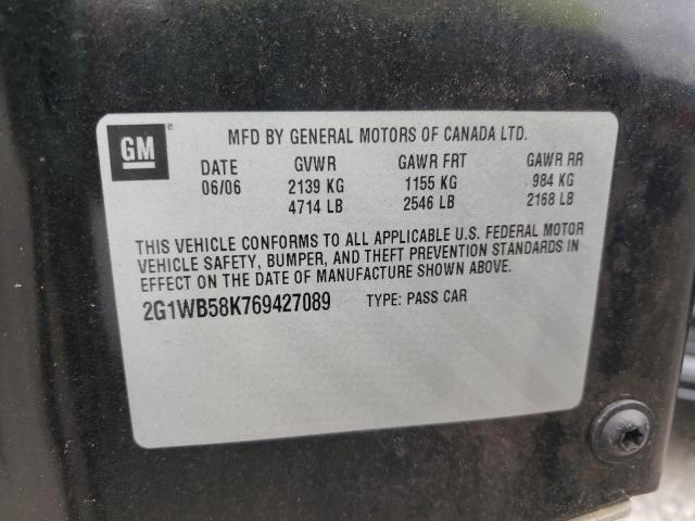 Photo 10 from auction – 2006 CHEVROLET IMPALA LS with VIN 2G1WB58K769427089