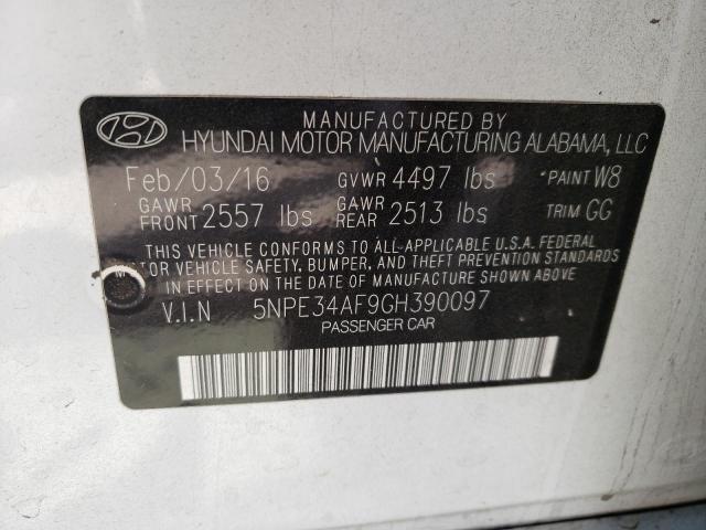 Photo 10 from auction – 2016 HYUNDAI SONATA SPO with VIN 5NPE34AF9GH390097