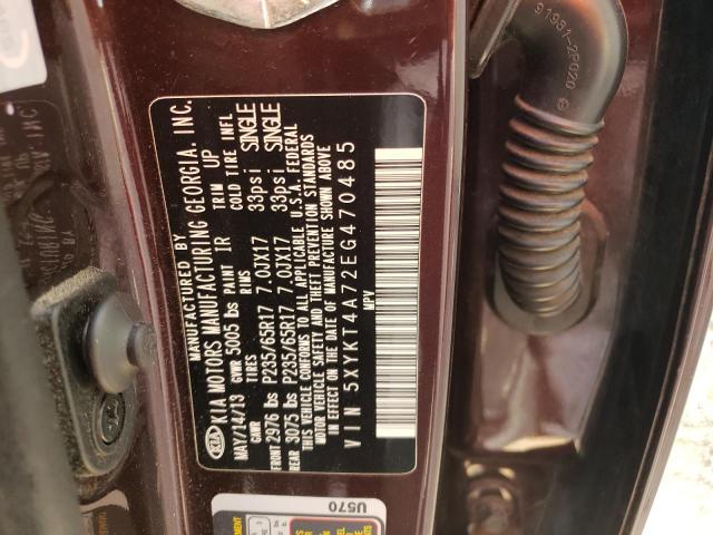 Photo 10 from auction – 2014 KIA SORENTO LX with VIN 5XYKT4A72EG470485