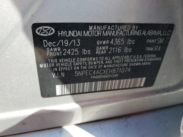 Photo 10 from auction – 2014 HYUNDAI SONATA SE with VIN 5NPEC4ACXEH871074