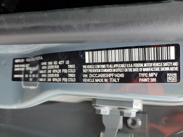 Photo 10 from auction – 2017 JEEP RENEGADE L with VIN ZACCJABB3HPF14249