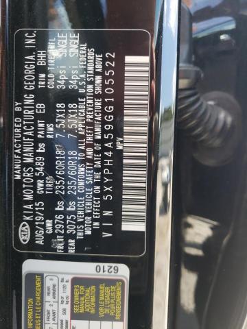 Photo 10 from auction – 2016 KIA SORENTO EX with VIN 5XYPH4A59GG105522