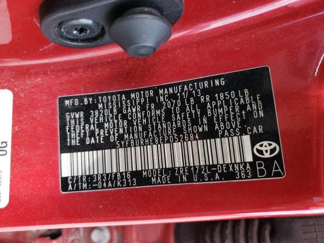 Photo 10 from auction – 2014 TOYOTA COROLLA L with VIN 5YFBURHE8EP052684