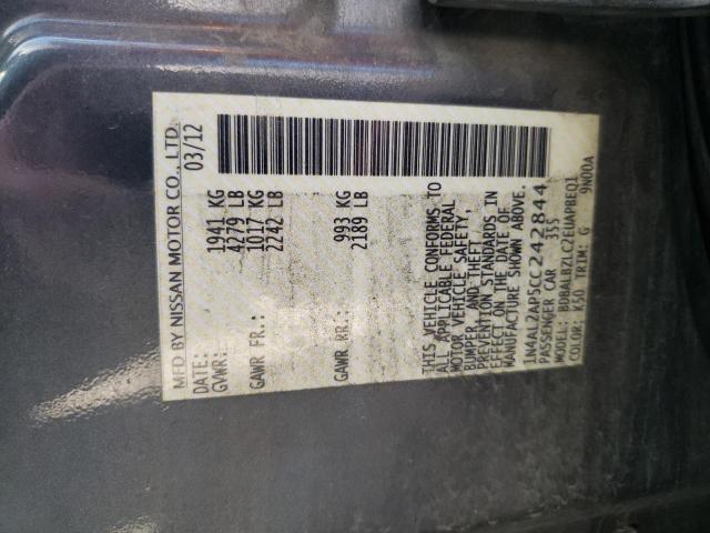 Photo 10 from auction – 2012 NISSAN ALTIMA BAS with VIN 1N4AL2AP5CC242844