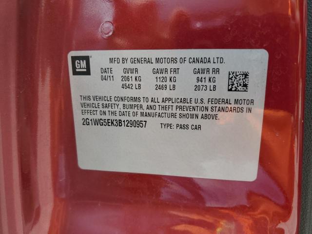 Photo 10 from auction – 2011 CHEVROLET IMPALA LT with VIN 2G1WG5EK3B1290957