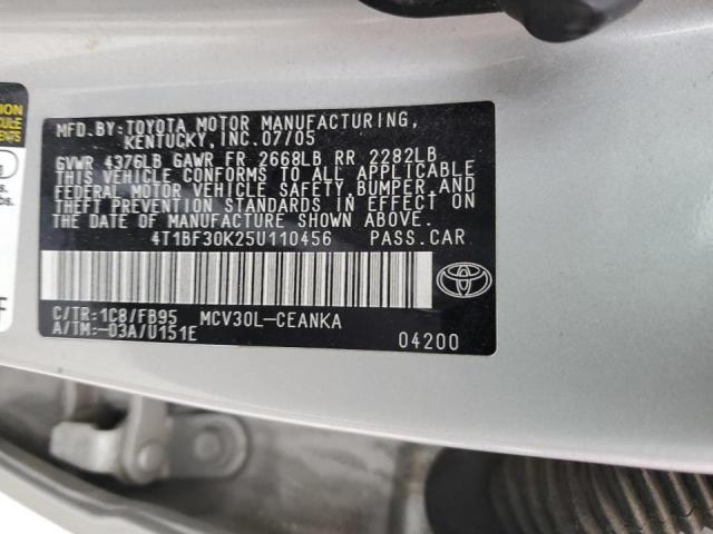 Photo 10 from auction – 2005 TOYOTA CAMRY 4D 2 with VIN 4T1BF30K25U110456