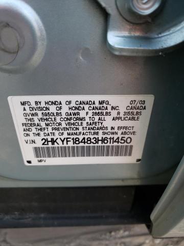 Photo 10 from auction – 2003 HONDA PILOT EX with VIN 2HKYF18483H611450