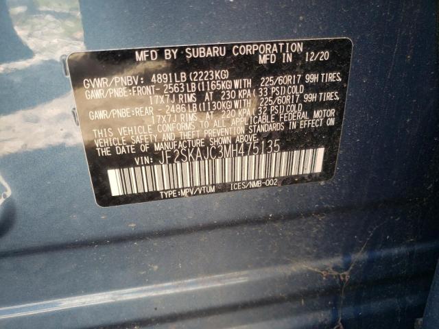 Photo 10 from auction – 2021 SUBARU FORESTER P with VIN JF2SKAJC3MH475135