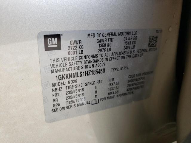 Photo 10 from auction – 2017 GMC ACADIA SLT with VIN 1GKKNMLS1HZ186450