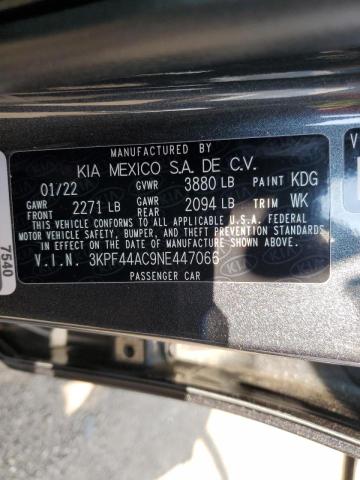 Photo 10 from auction – 2022 KIA FORTE GT with VIN 3KPF44AC9NE447066