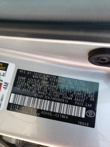 Photo 10 from auction – 2010 TOYOTA CAMRY BASE with VIN 4T4BF3EK7AR080914