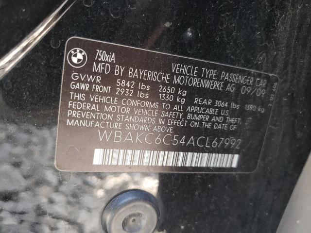 Photo 10 from auction – 2010 BMW 750 I XDRI with VIN WBAKC6C54ACL67992