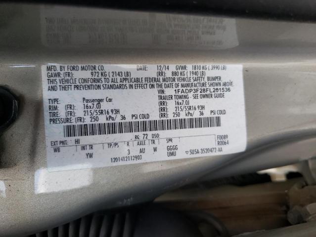 Photo 10 from auction – 2015 FORD FOCUS SE with VIN 1FADP3F28FL201536