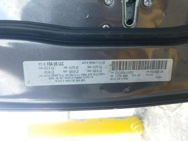 Photo 10 from auction – 2020 DODGE CHARGER with VIN 2C3CDXBG9LH103233