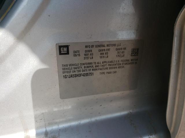Photo 10 from auction – 2015 CHEVROLET SONIC LS with VIN 1G1JA5SH0F4205751