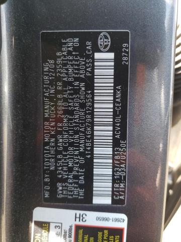 Photo 10 from auction – 2009 TOYOTA CAMRY BASE with VIN 4T4BE46K79R129564