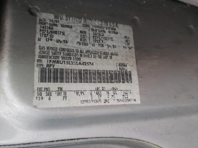 Photo 10 from auction – 2002 FORD EXPEDITION with VIN 1FMRU15L22LA42574