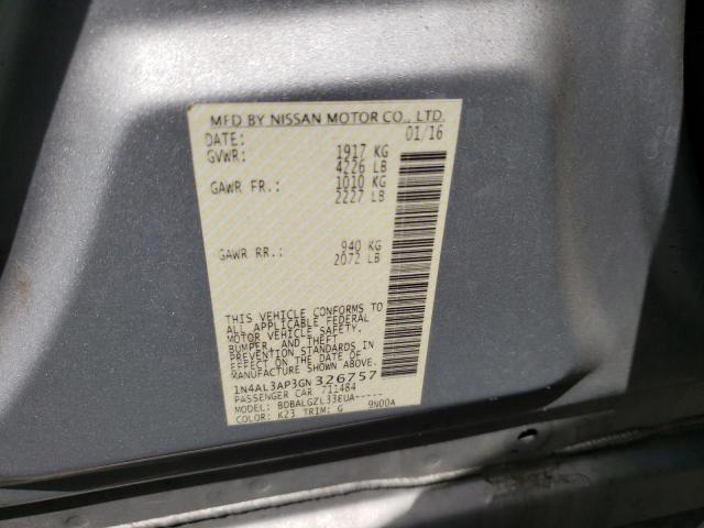 Photo 10 from auction – 2016 NISSAN ALTIMA 2.5 with VIN 1N4AL3AP3GN326757