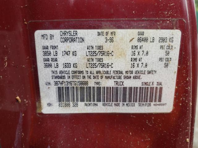 Photo 10 from auction – 1996 DODGE RAM 1500 with VIN 3B7HF13Y6TG158688