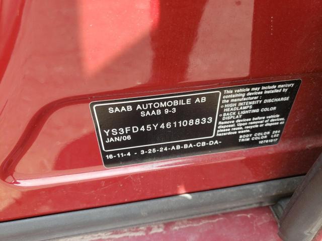 Photo 10 from auction – 2006 SAAB 9-3 with VIN YS3FD45Y461108833