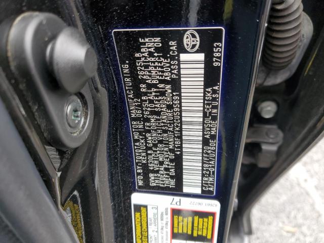 Фото 10 с аукциона – 2012 TOYOTA CAMRY BASE с VIN 4T1BF1FK2CU595691