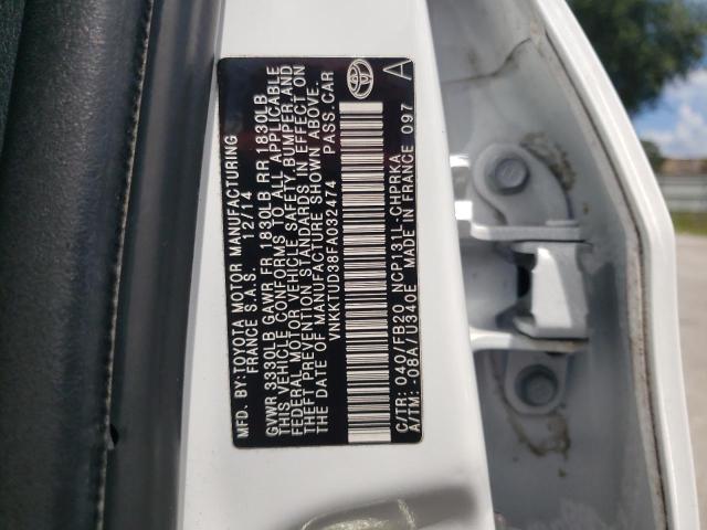 Photo 10 from auction – 2015 TOYOTA YARIS with VIN VNKKTUD38FA032474