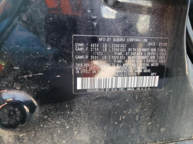 Photo 10 from auction – 2020 SUBARU OUTBACK with VIN 4S4BTAAC4L3176319