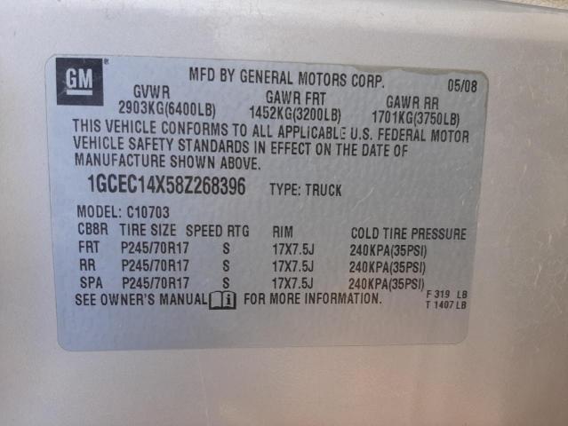 Photo 10 from auction – 2008 CHEVROLET SILVERADO with VIN 1GCEC14X58Z268396
