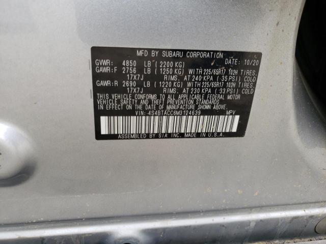 Photo 10 from auction – 2021 SUBARU OUTBACK PR with VIN 4S4BTACC6M3124639