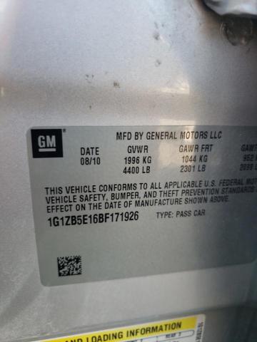 Photo 10 from auction – 2011 CHEVROLET MALIBU LS with VIN 1G1ZB5E16BF171926