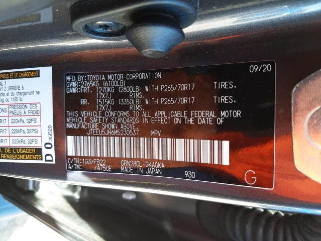 Photo 10 from auction – 2021 TOYOTA 4RUNNER SR with VIN JTEEU5JR6M5230537