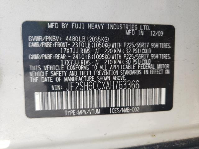 Photo 10 from auction – 2010 SUBARU FORESTER 2 with VIN JF2SH6CCXAH763366
