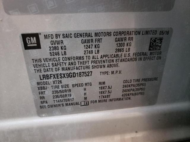 Photo 10 from auction – 2016 BUICK ENVISION P with VIN LRBFXESX9GD187527